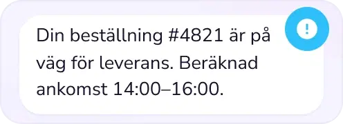 Uppdatering om orderleverans