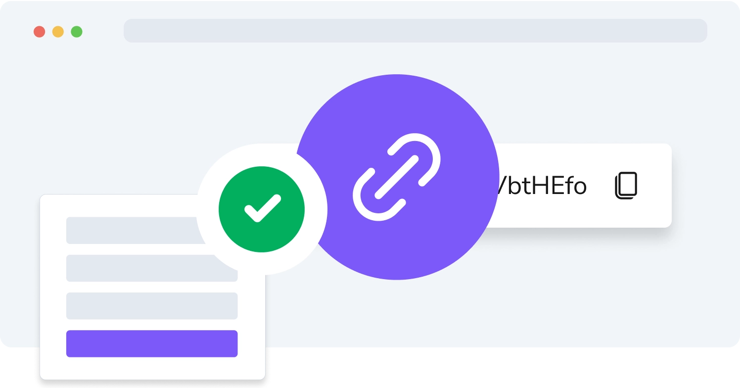 Affiliateprogramikon som visar ett dokument med en bock och en länk i lila, som representerar verifierade hänvisningar.