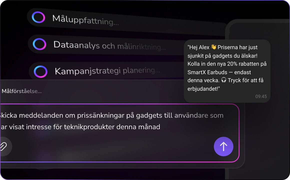 Illustration som representerar personanpassade försäljningsupplevelser, som visar hur AI skräddarsyr interaktioner under hela kundresan.