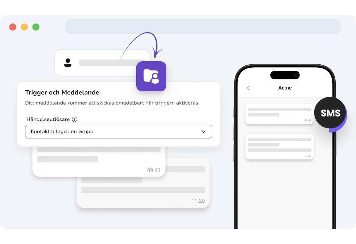 Skärmdump av TopMessages sida för händelsebaserade SMS-kampanjer