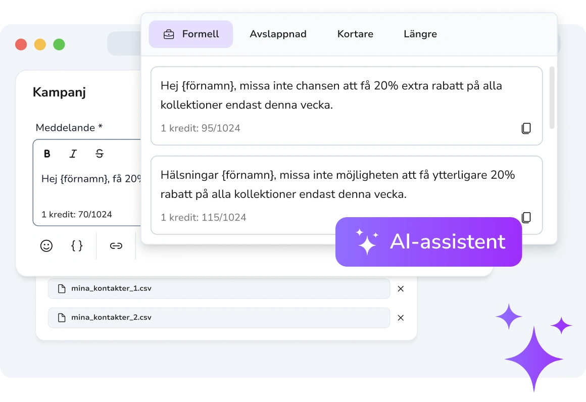 Användare som tittar på ett textmeddelande genererat av AI, berikat med personligt innehåll för högre engagemang och konvertering.