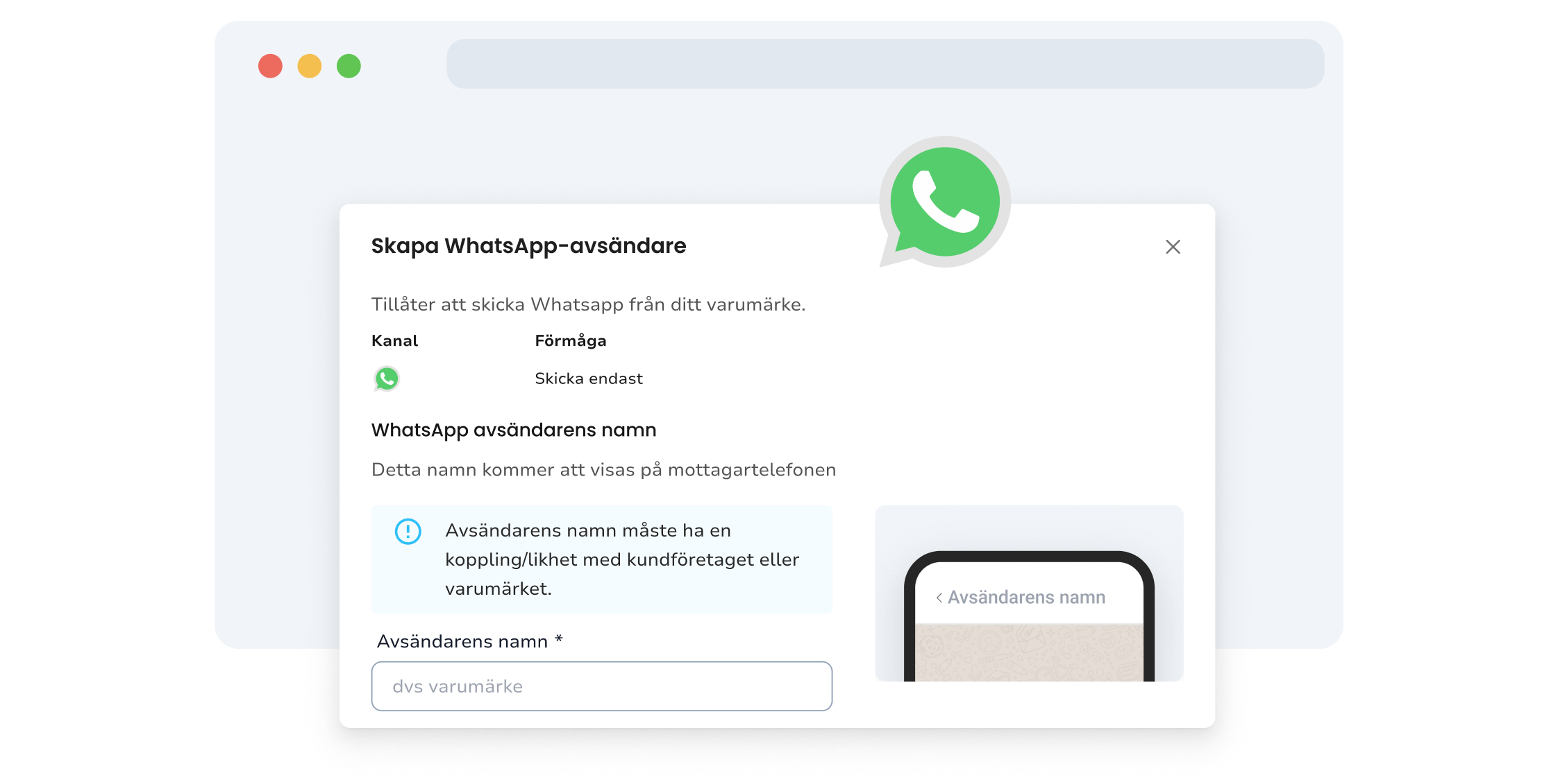 Skärmdump av TopMessages WhatsApp-avsändare